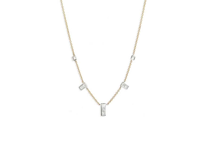 Dainty Two Tone Plated CZ Studded Chain Pendant